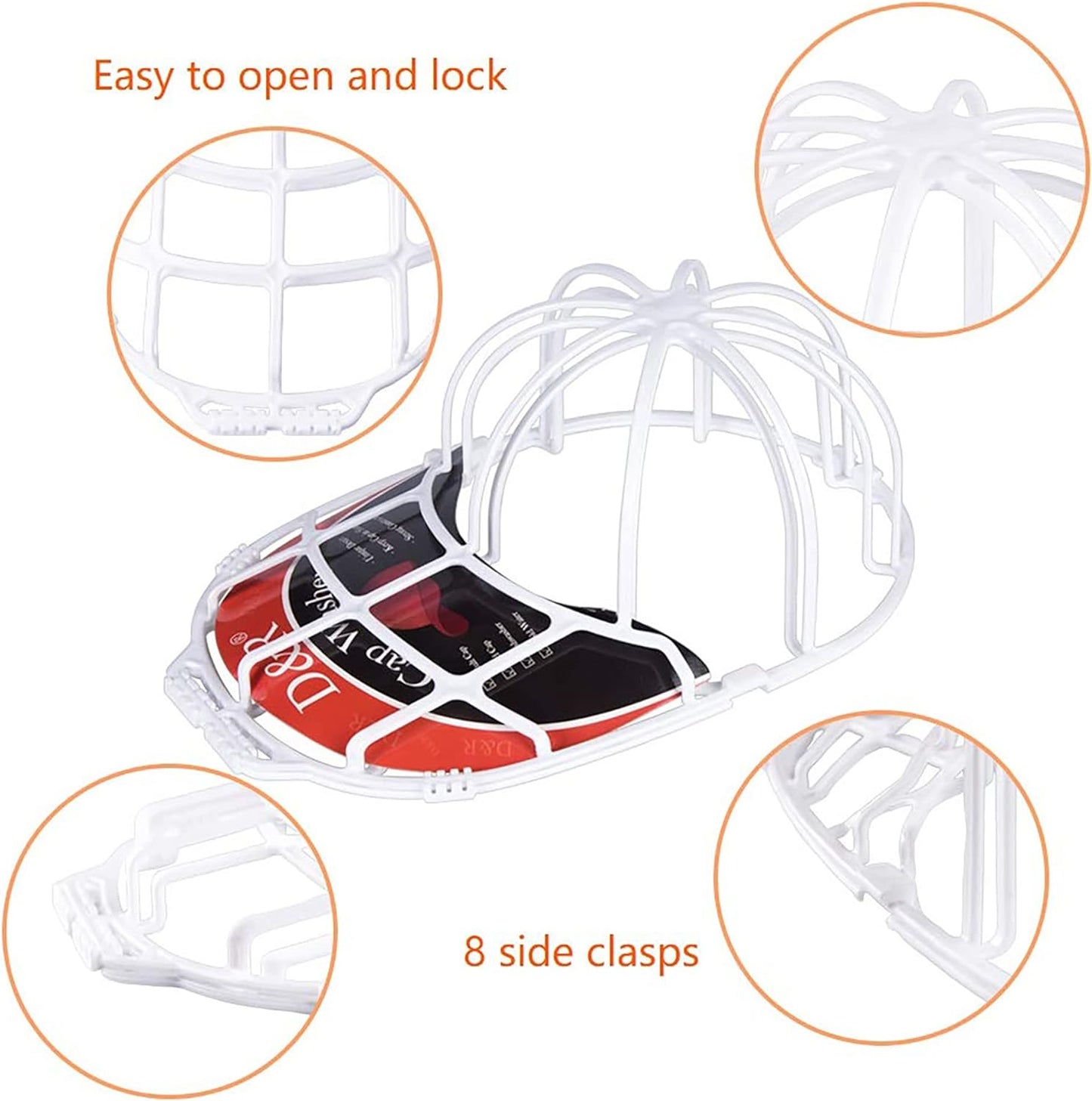 2 Pack Baseball Hat Washer for Washing Machine,Cap Washer Frame Cage,Hat Cleaner Protector Hat Rack for Baseball Caps