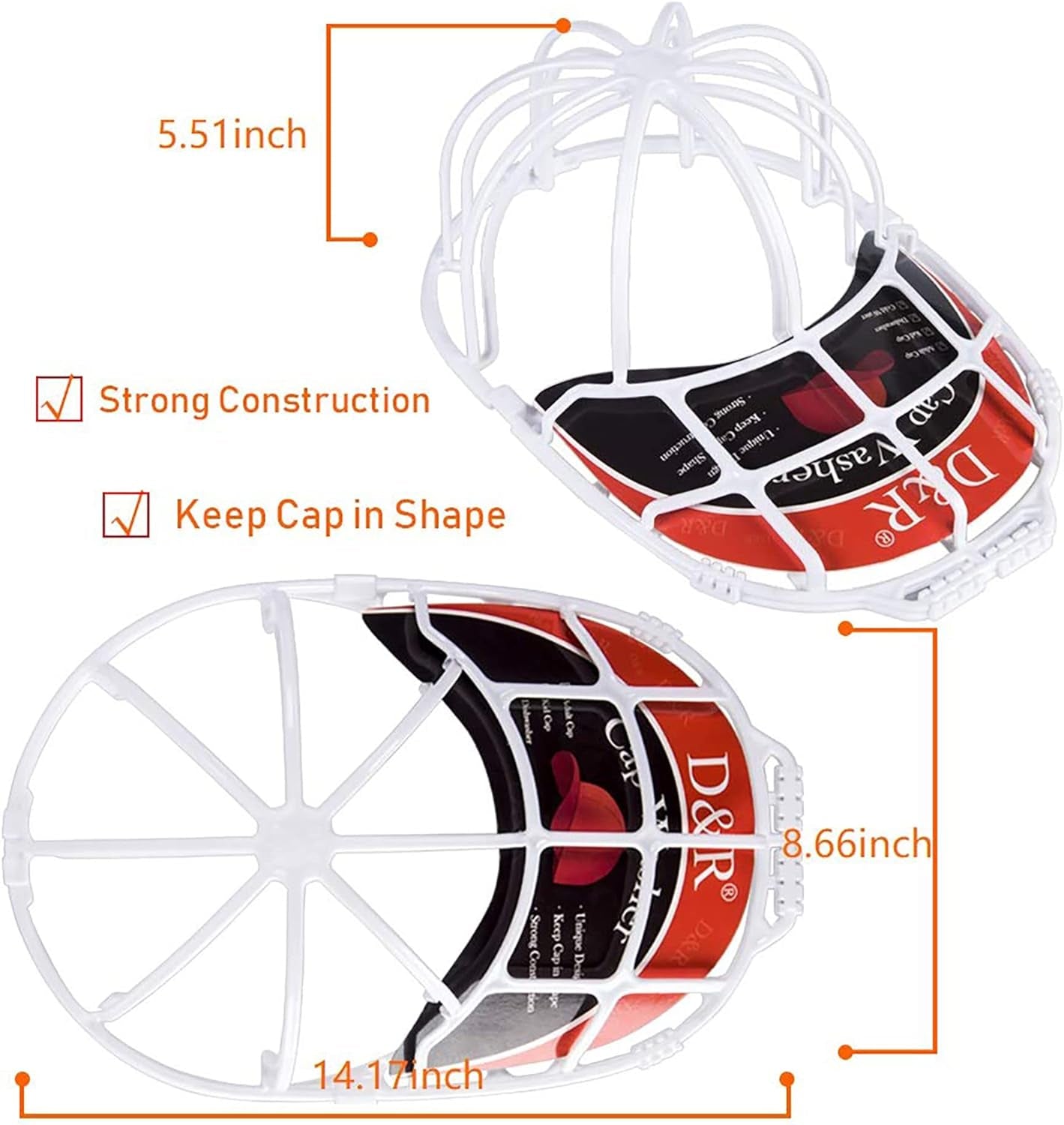 2 Pack Baseball Hat Washer for Washing Machine,Cap Washer Frame Cage,Hat Cleaner Protector Hat Rack for Baseball Caps